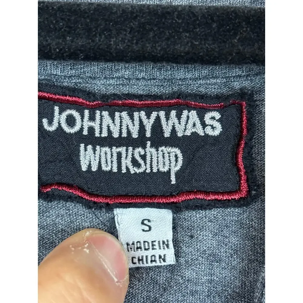 Johnny Was Workshop womens S Juliene Blouse Gray Floral Embroidered Peasant Top